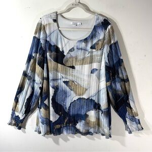 Chico’s Crinkle Ocean Foil Tunic Top 2XL